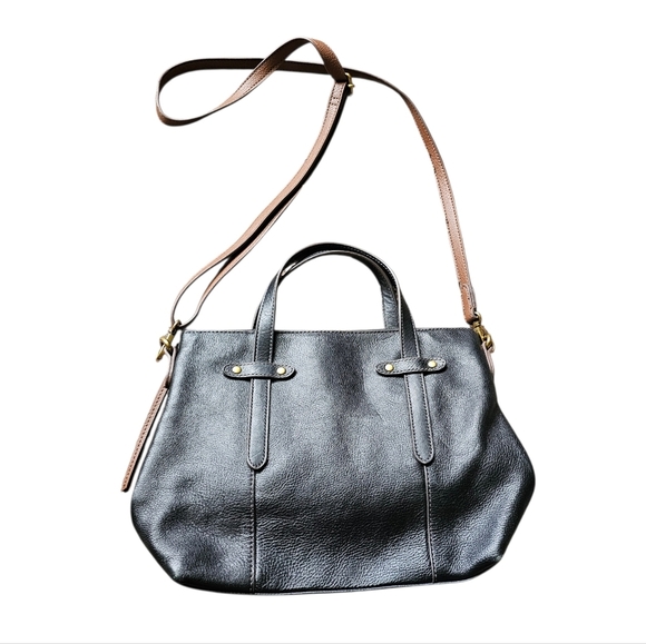 Fossil Handbags - Fossil Black Leather Shoulder Crossbody Bag